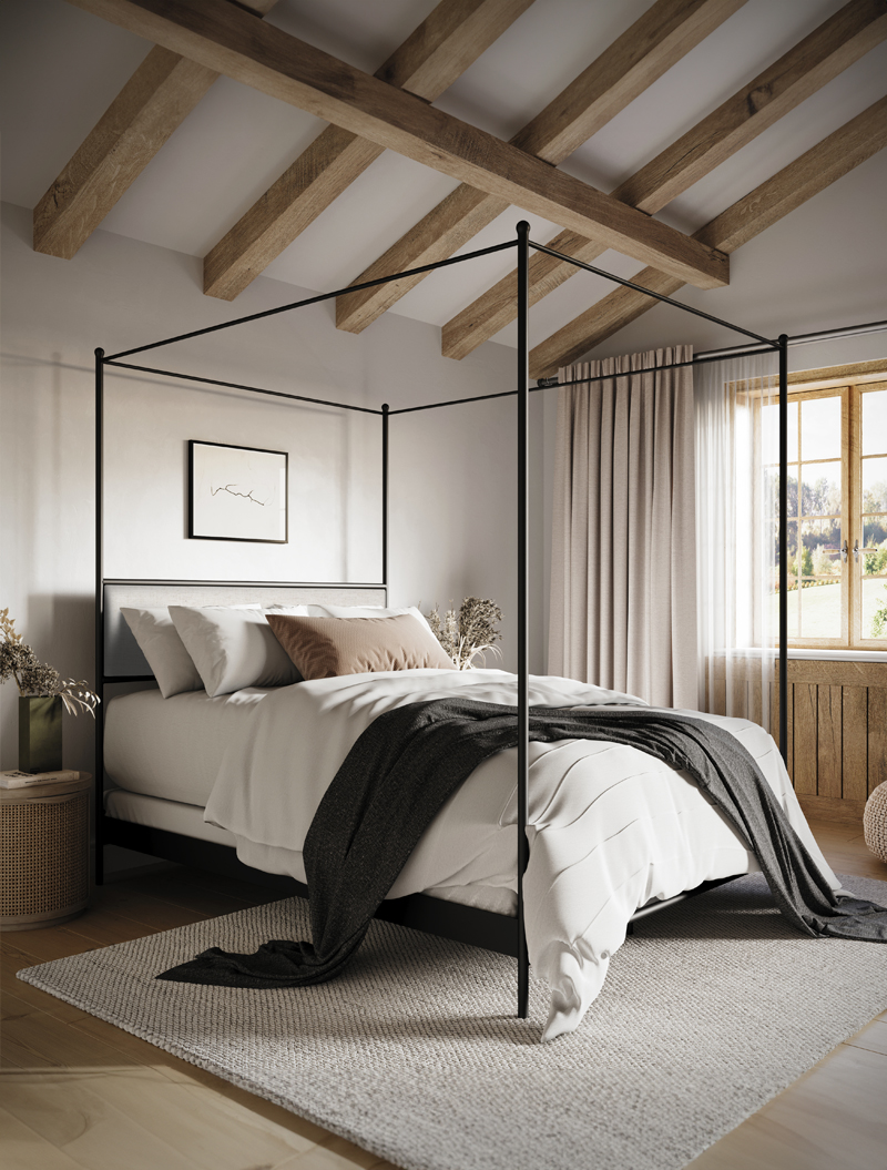 Corinth Iron Canopy Bed with Headboard Cushion Questions & Answers